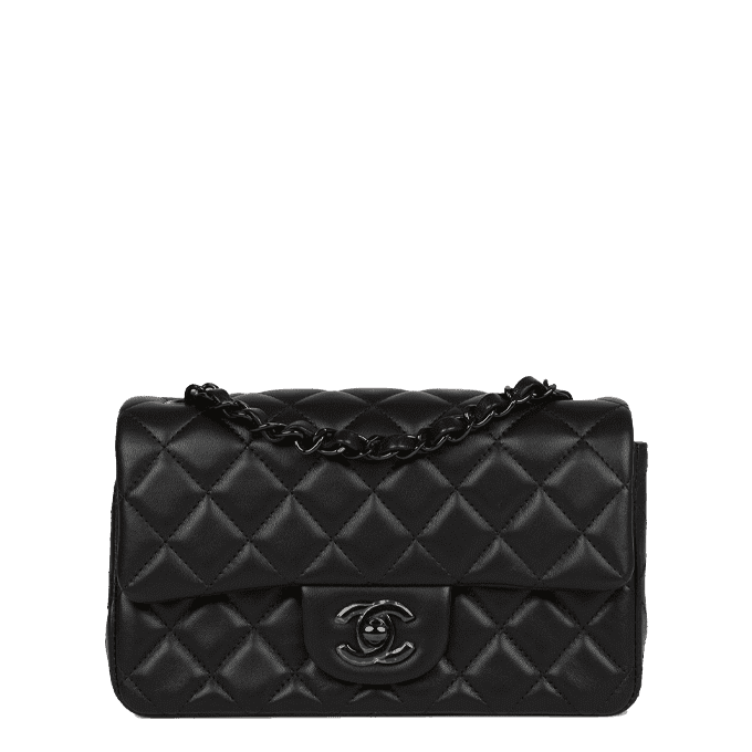 Chanel Mini Lambskin Black with Ruthenium Hardware