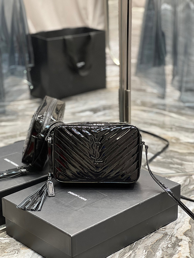 YSL Loulou Camera Bag Black Patent - Imagem 11