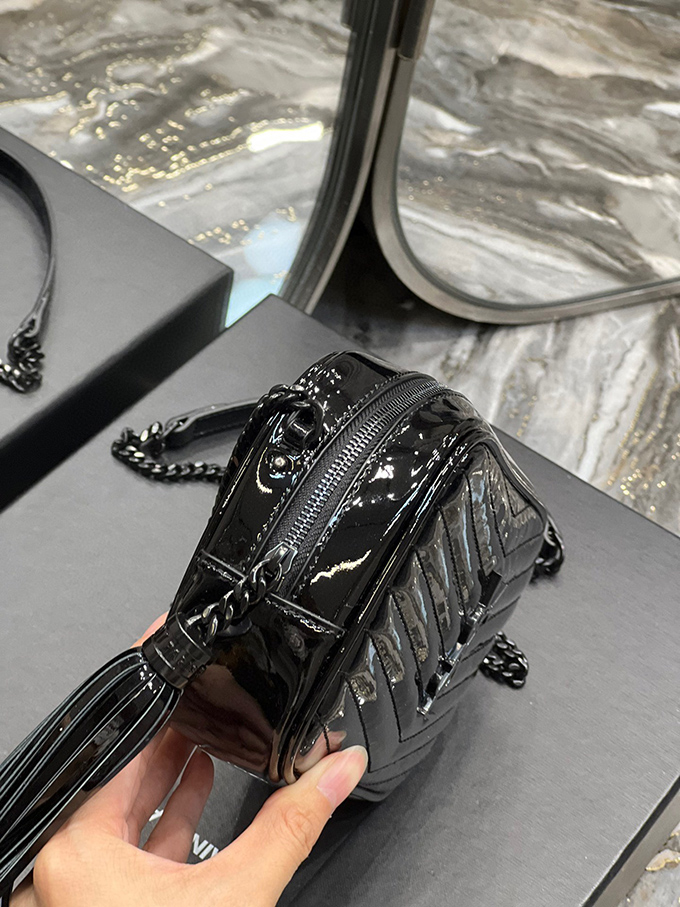 YSL Loulou Camera Bag Black Patent - Imagem 7