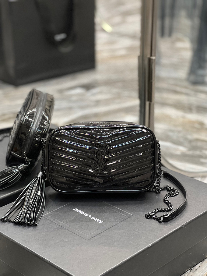 YSL Loulou Camera Bag Black Patent - Imagem 3