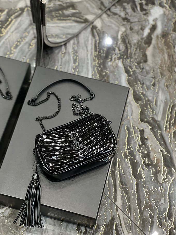 YSL Loulou Camera Bag Black Patent - Imagem 9