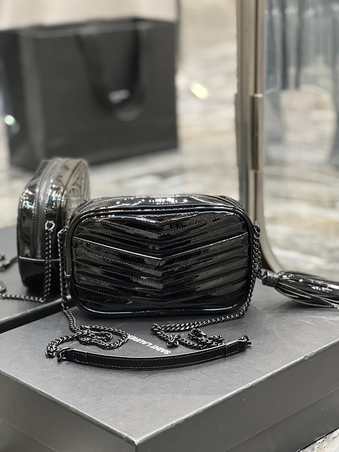 YSL Loulou Camera Bag Black Patent - Imagem 10