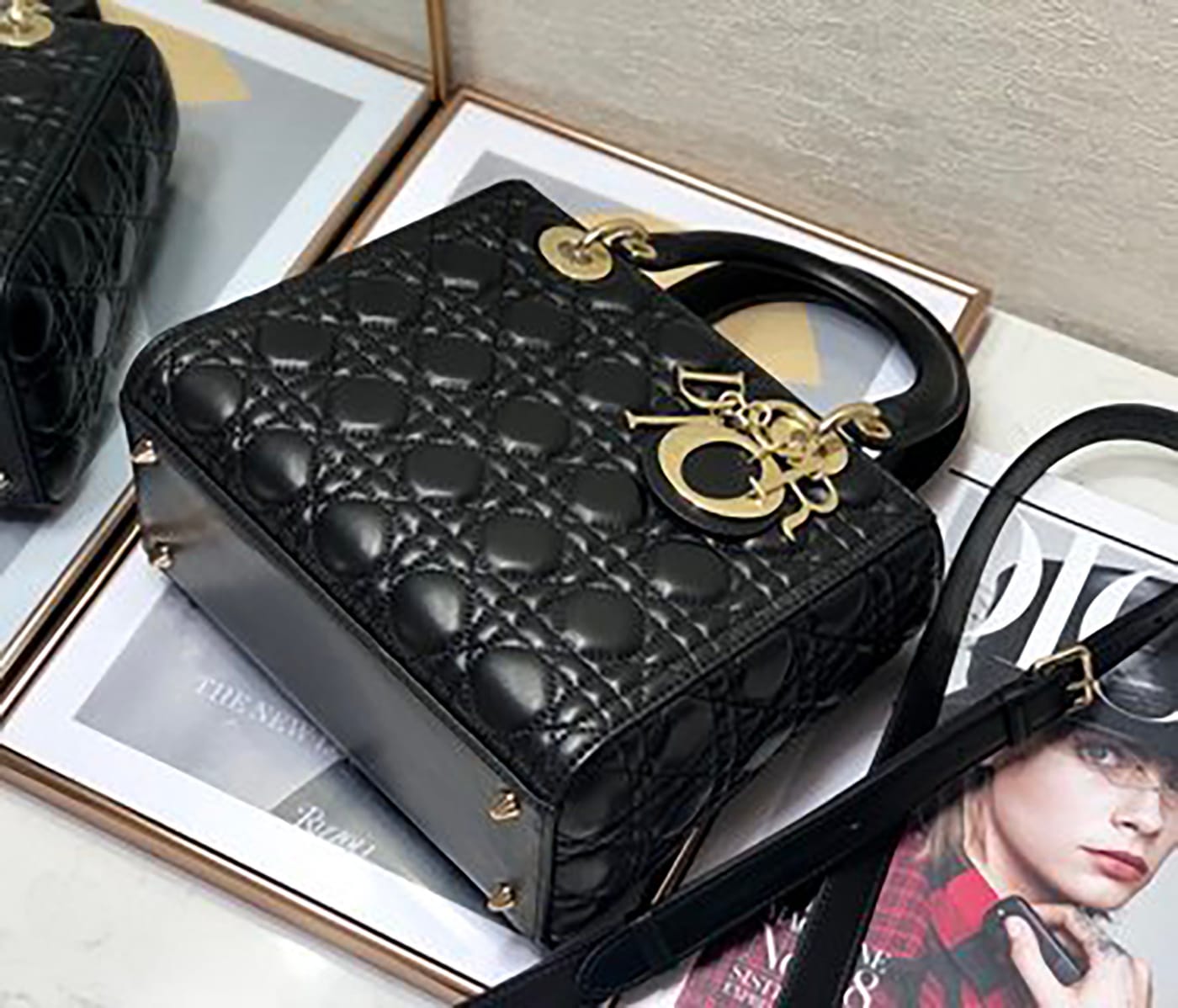 Medium Lady Dior Soft Leather Bag - Imagem 5