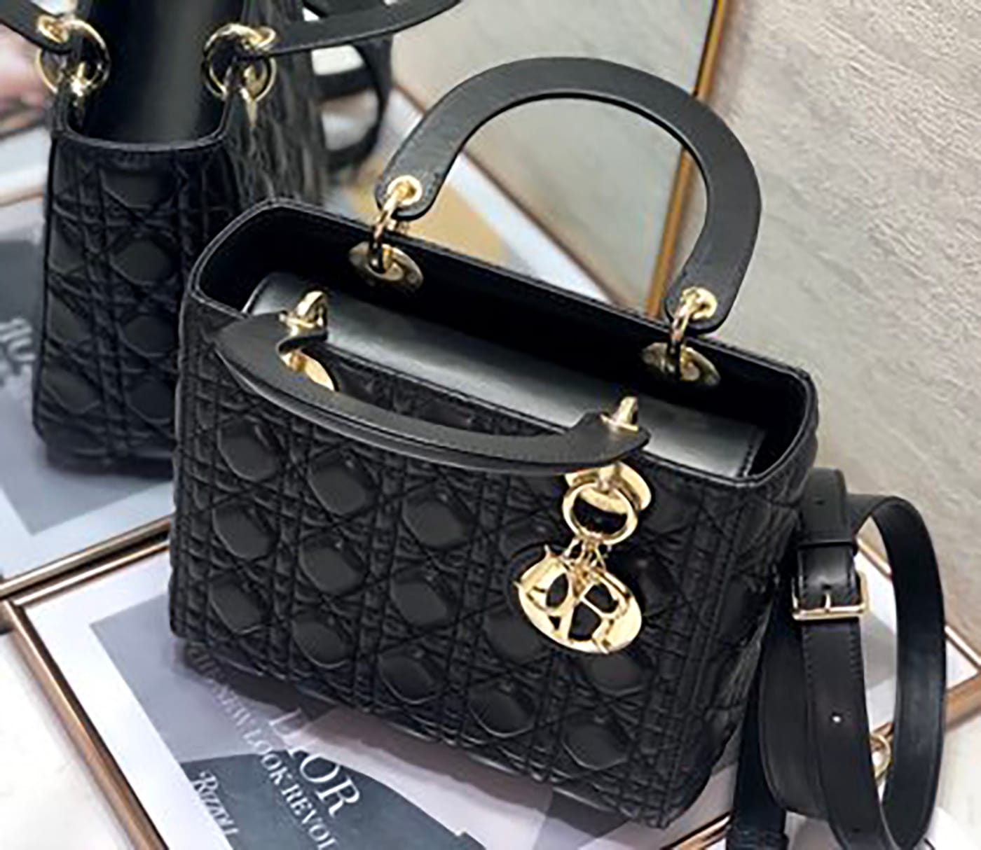 Medium Lady Dior Soft Leather Bag - Imagem 6