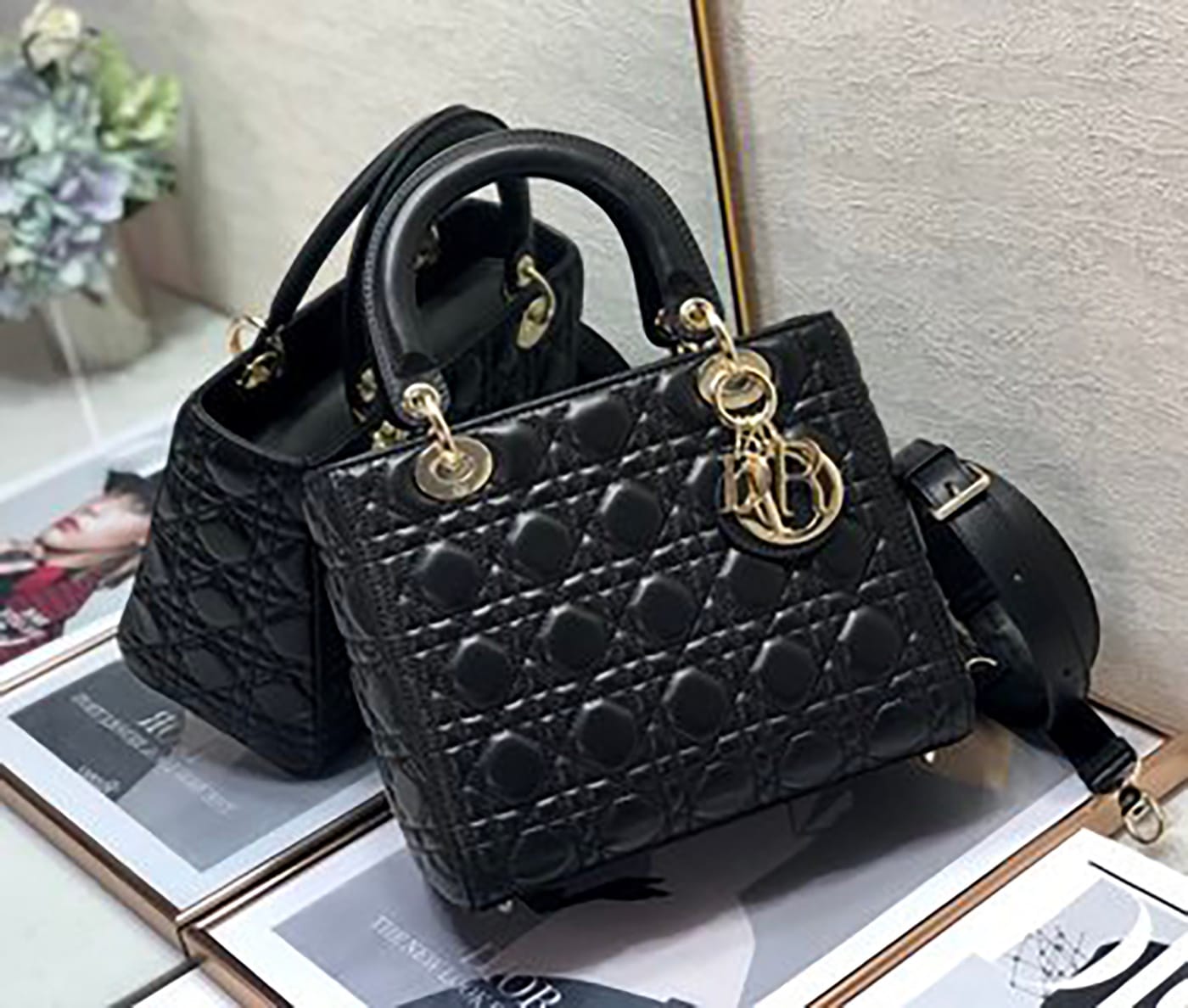 Medium Lady Dior Soft Leather Bag - Imagem 9